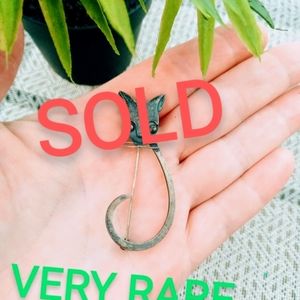 🌟RARE VINTAGE DELFINO STERLING SILVER CAT BROOCH